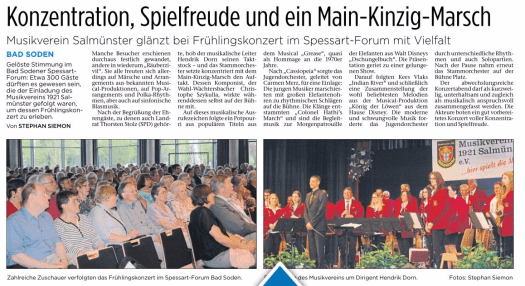 Konzentration, Spielfreude und ein Main-kinzig-marsch